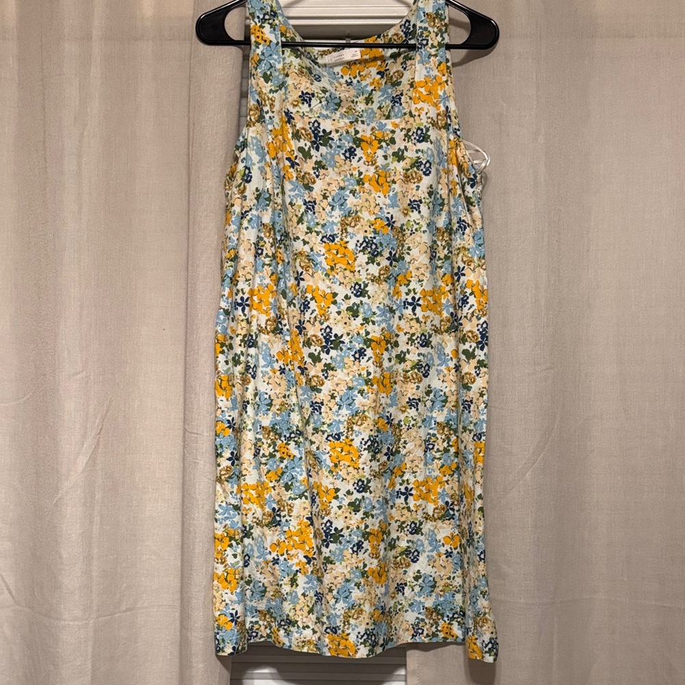 LC Lauren Conrad Floral Midi Dress - Yellow and Blue